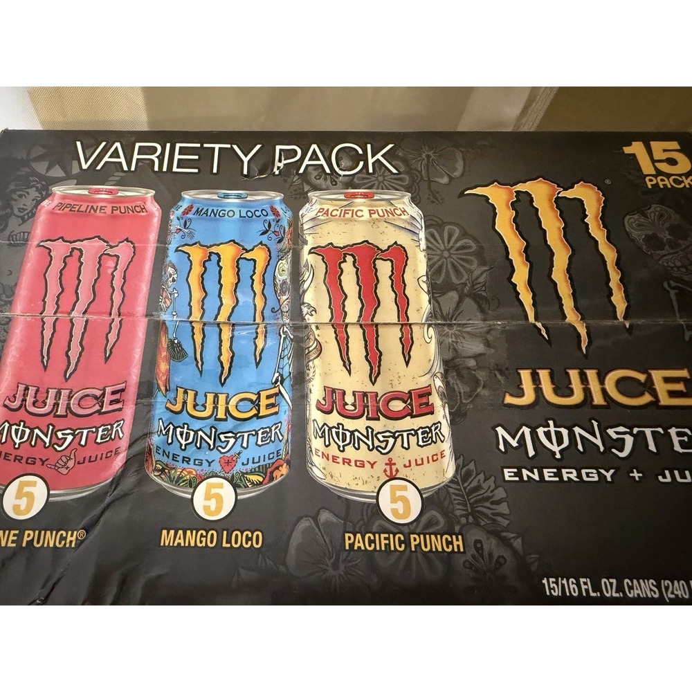 Monster Energy Pipeline Punch Mango Loco Pacific Punch Energy Juice 15 Pack
